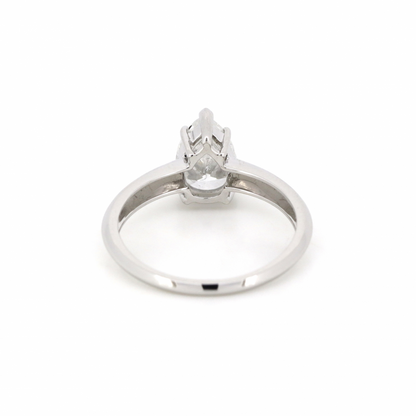 1.50ct Pear Cut White Gold and Diamond Solitaire Ring