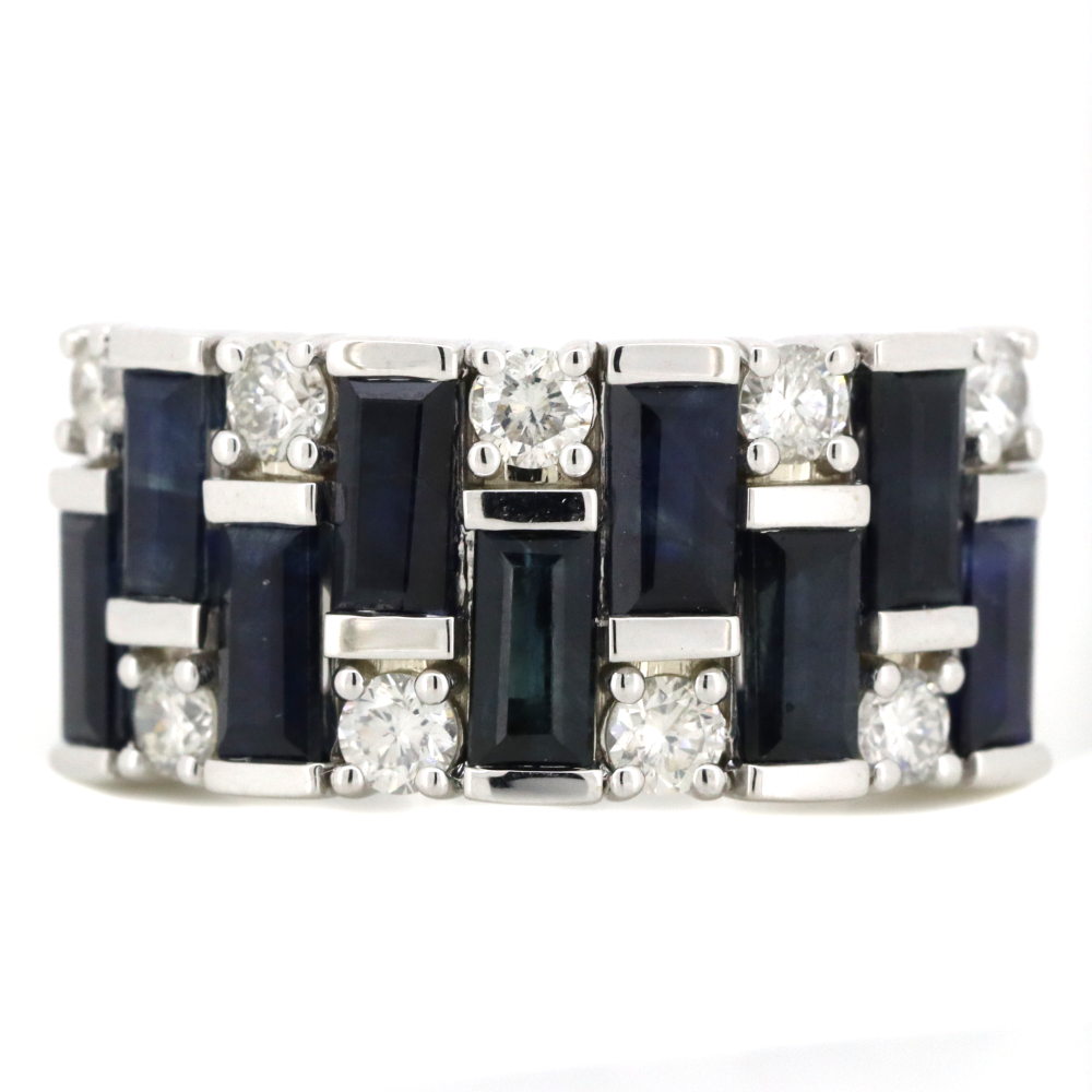 White Gold Sapphire and Diamond Dress Ring