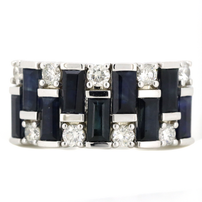 White Gold Sapphire and Diamond Dress Ring