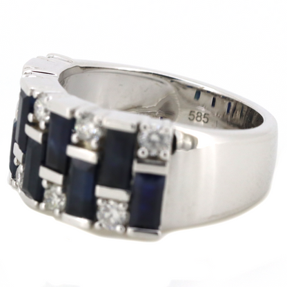 White Gold Sapphire and Diamond Dress Ring