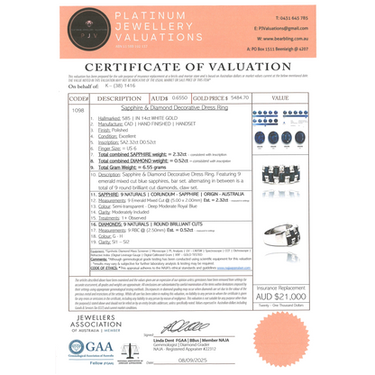 White Gold Sapphire and Diamond Dress Ring