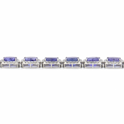 Tanzanite and Diamond Halo Necklace