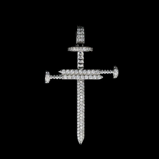 White Gold and Diamond Crucifix Pendant