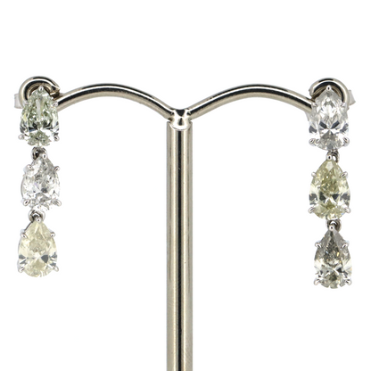 White Gold 3.36ct Diamond Drop Earrings