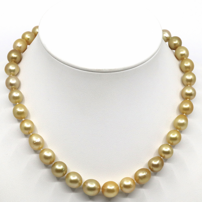 Golden South Sea Pearl and Diamond Strand Necklace