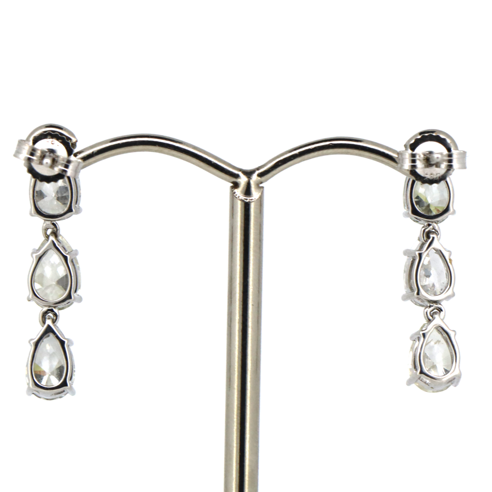 White Gold 3.36ct Diamond Drop Earrings