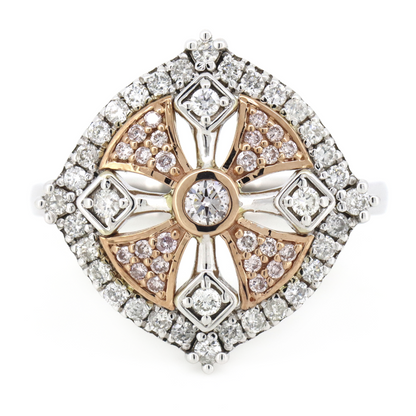White/Rose Gold Fancy Pink Diamond Decorative Ring