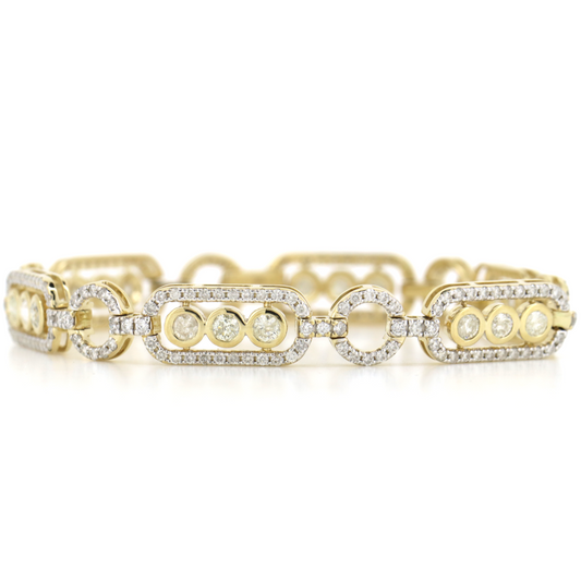 4.12ct Yellow Gold Diamond Decorative Bracelet