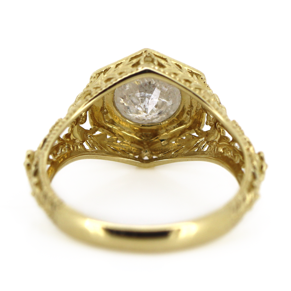 1.94ct Yellow Gold and Diamond Art Deco Style Ring