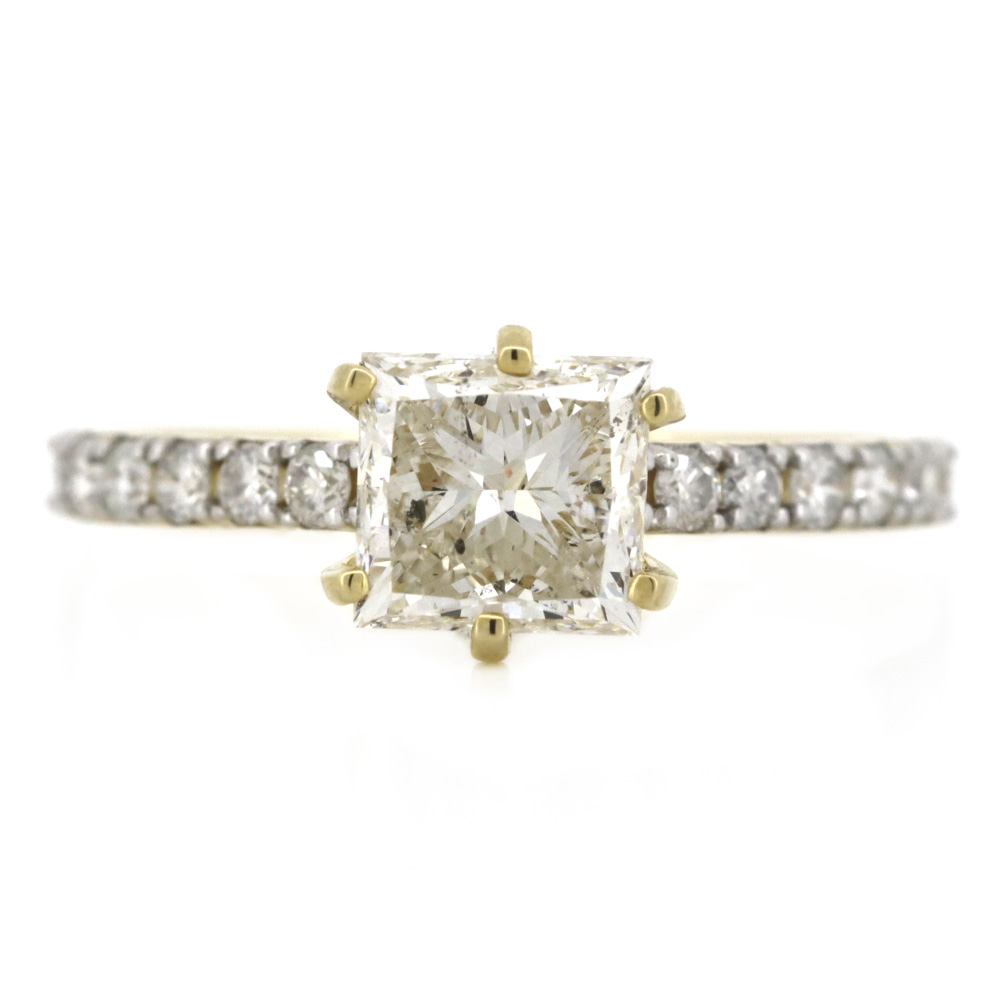 Yellow Gold Princess Cut Diamond Ring