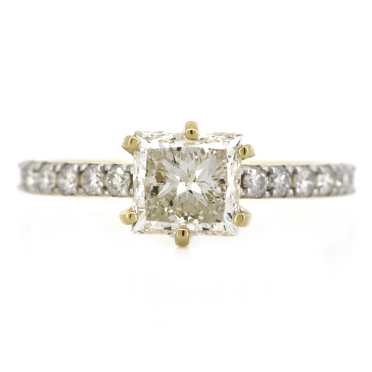 Yellow Gold Princess Cut Diamond Ring