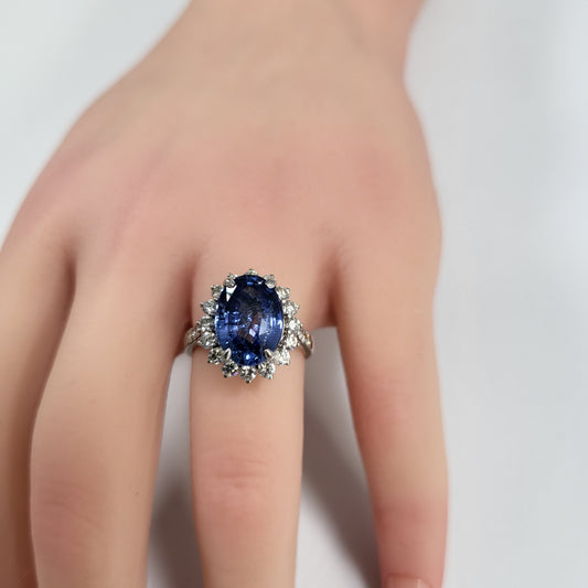 5.57ct Ceylon Sapphire and Diamond Ring