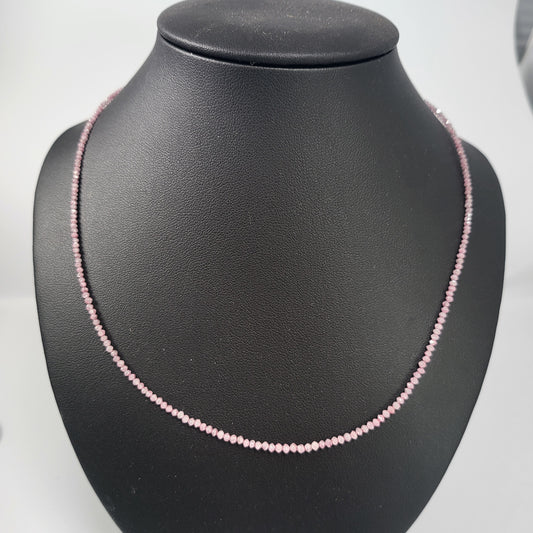 12ct Natural Pink Diamond Bead Necklace