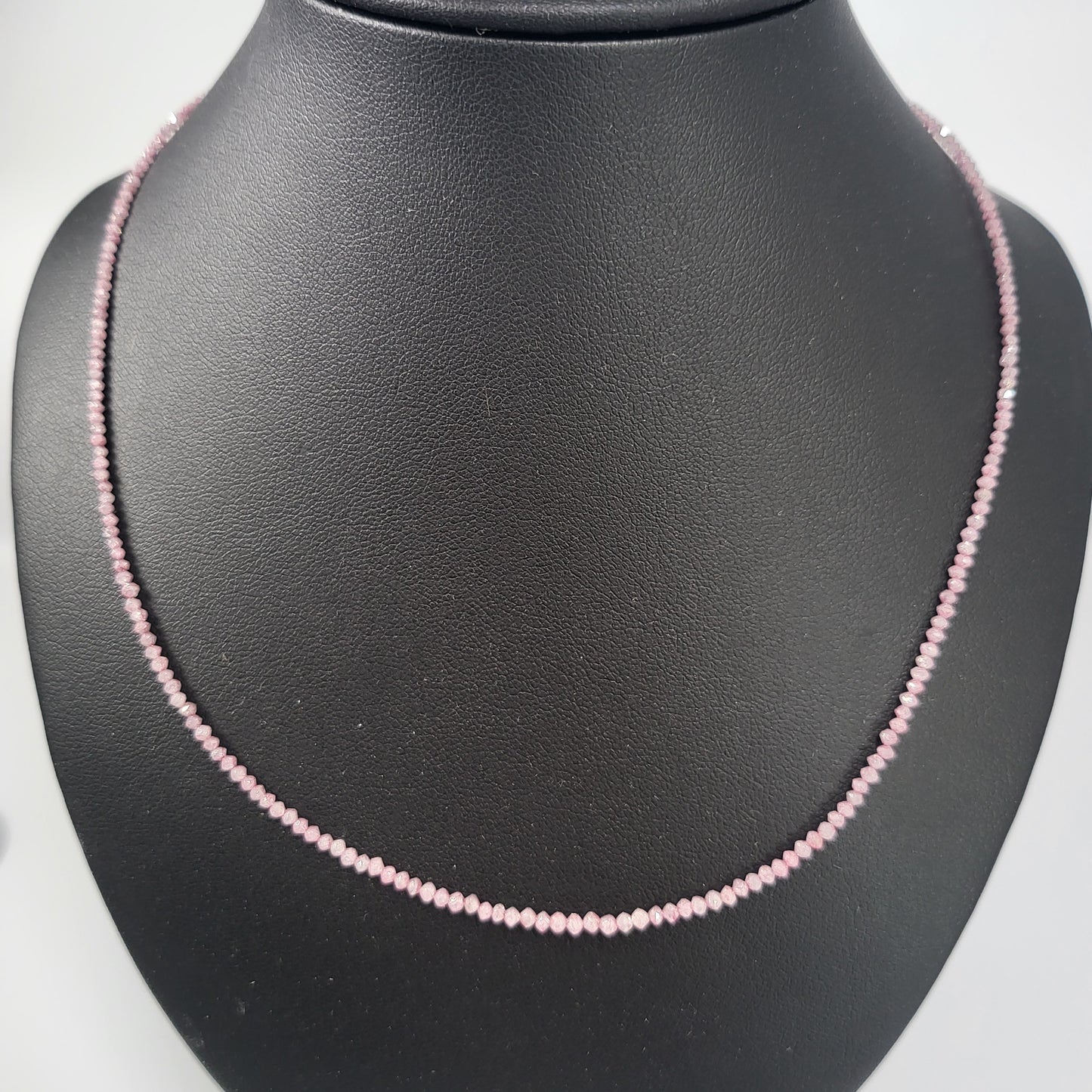 12ct Natural Pink Diamond Bead Necklace