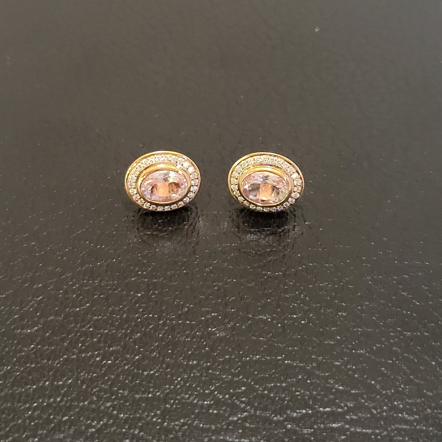 Exquisite Morganite and Diamond Earrings in Rose Gold