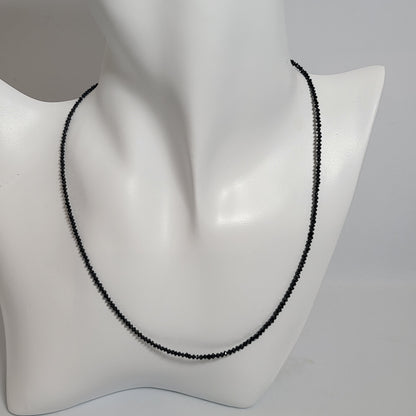 11.5ct Natural Black Diamond Bead Necklace