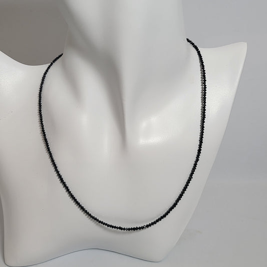 11.5ct Natural Black Diamond Bead Necklace