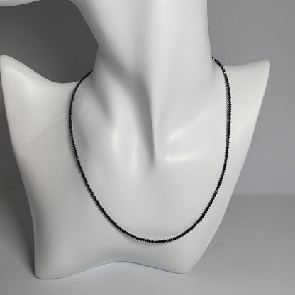 11.5ct Natural Black Diamond Bead Necklace