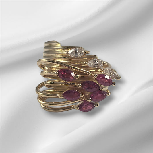 Opulent Burmese Ruby and Diamond Ring