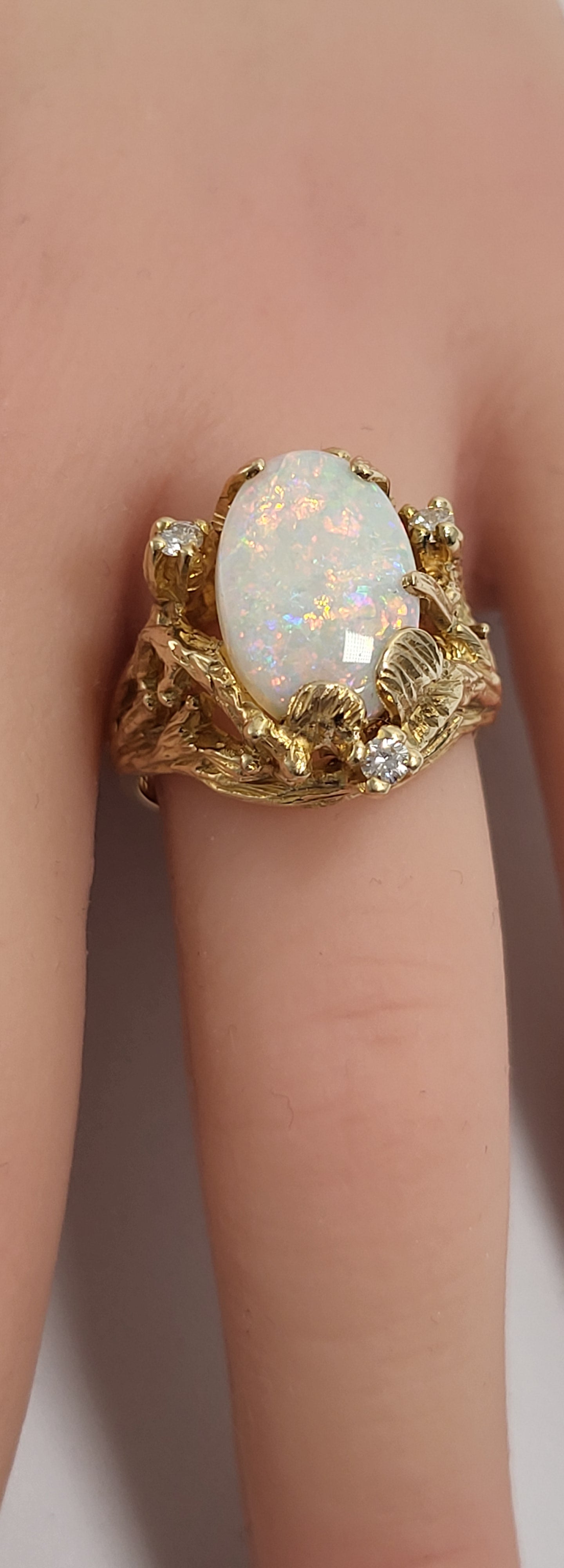 3.5ct Opal and Diamond Ring