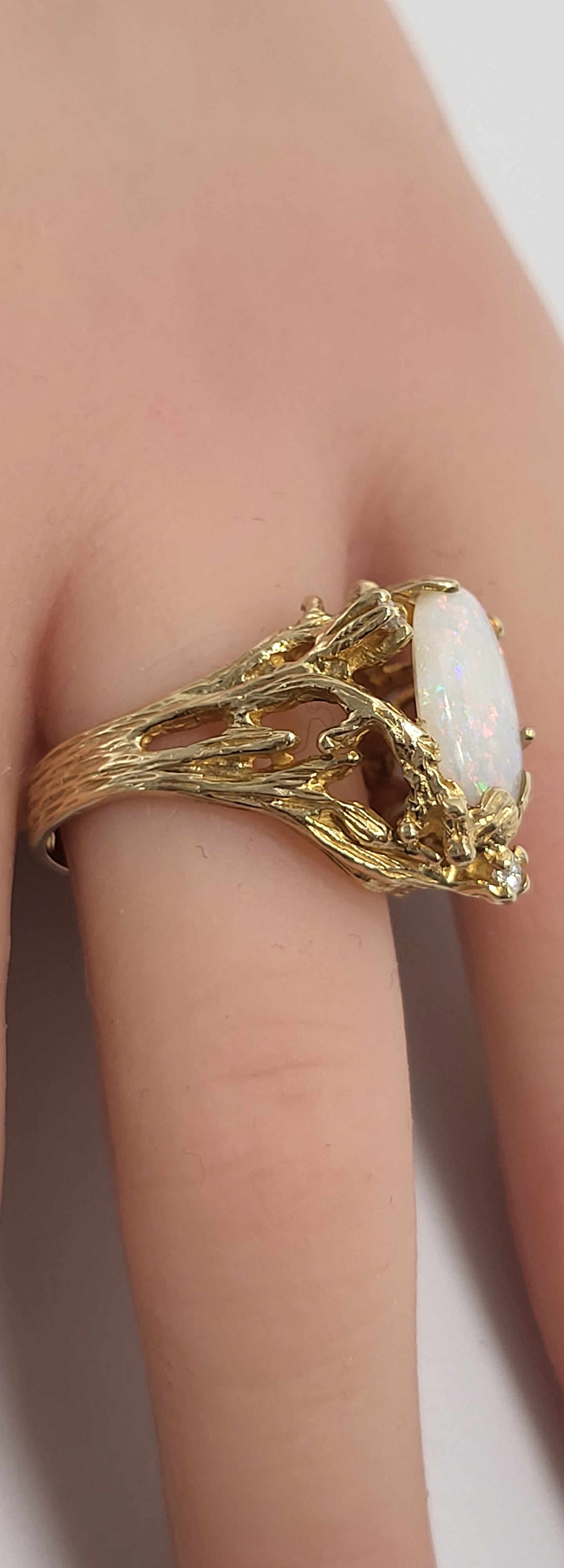 3.5ct Opal and Diamond Ring