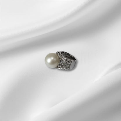 32.92ct White Cultured South Sea Pearl and Diamond Cocktail Ring