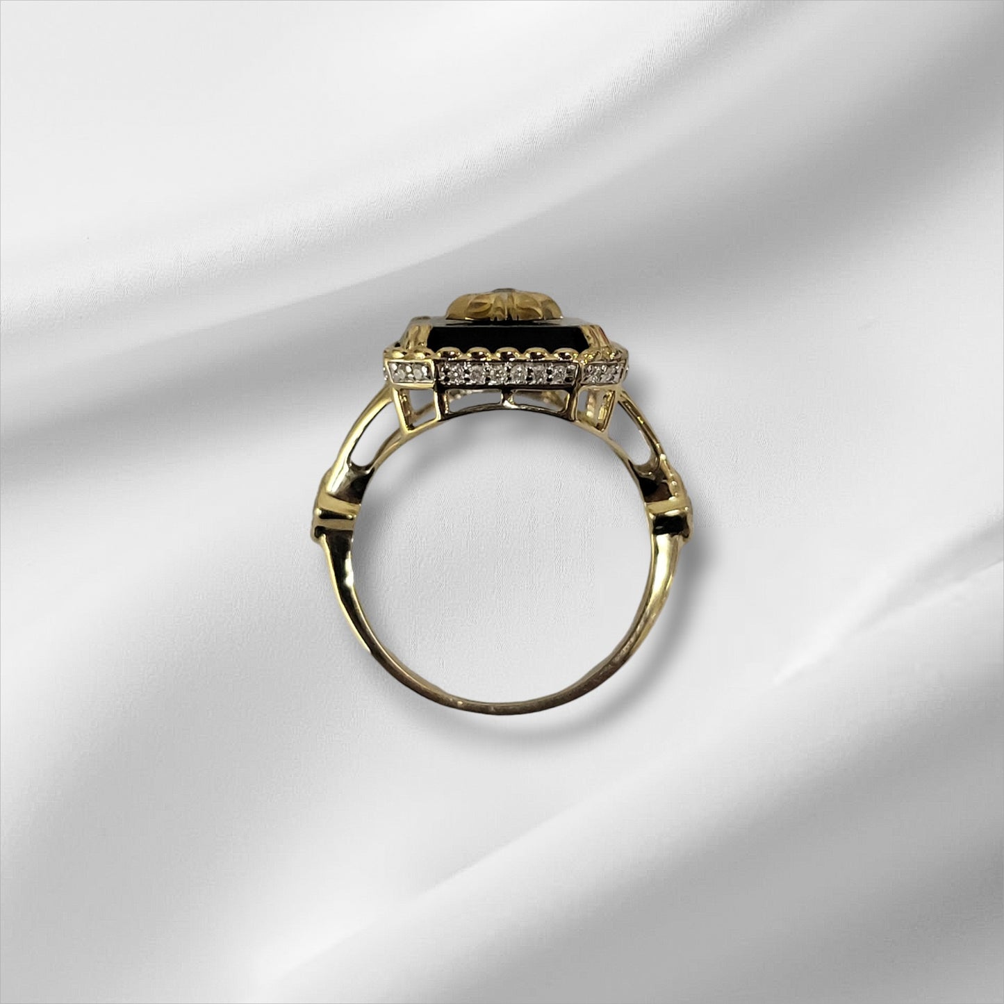 Onyx and Diamond Ring