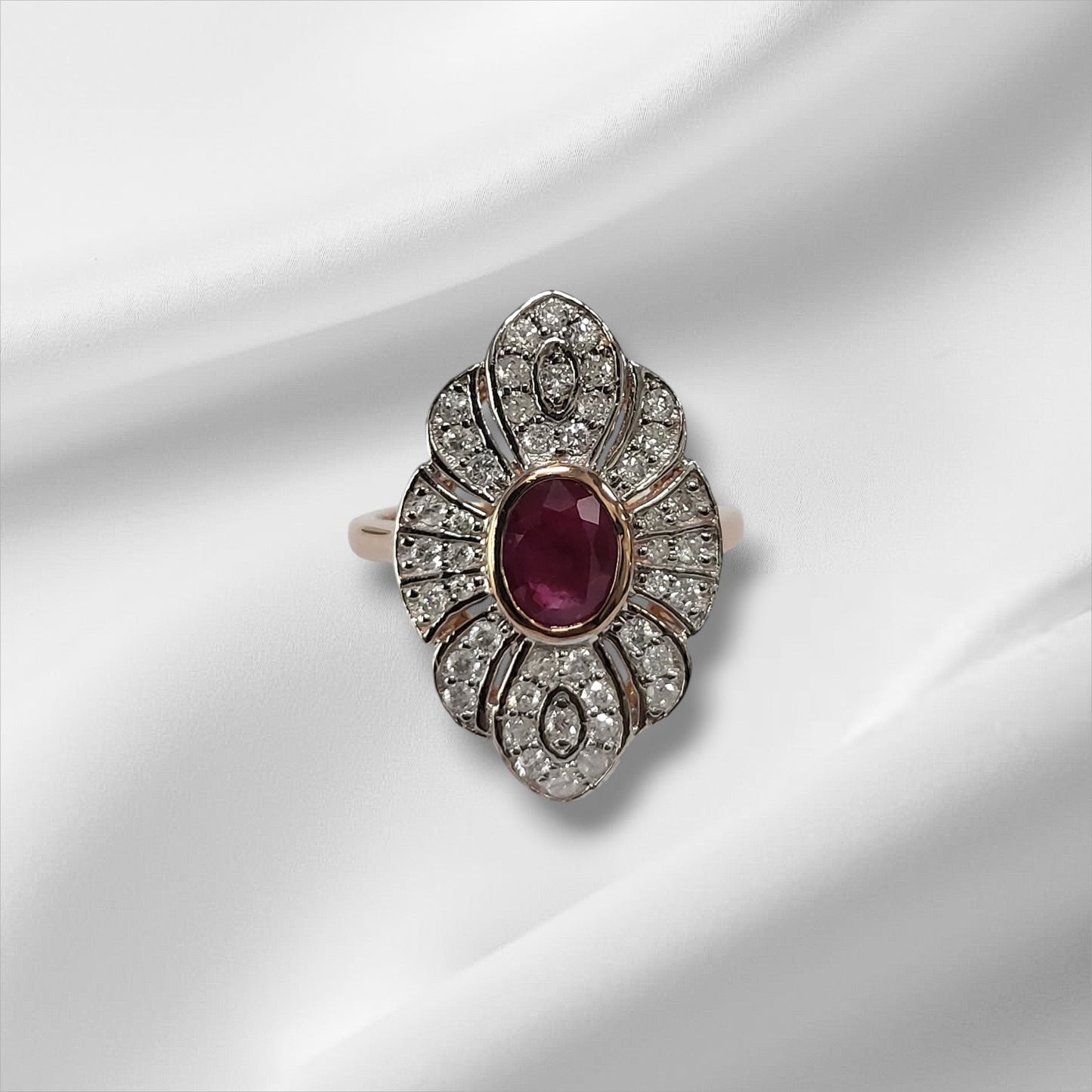 Ruby and Diamond Vintage Style Ring