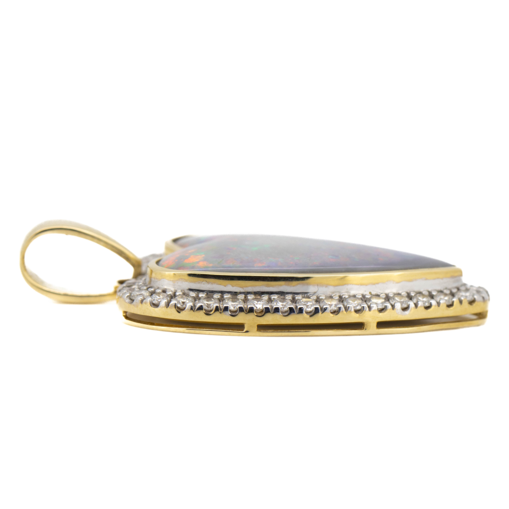 Lightning Ridge Opal and Diamond Pendant
