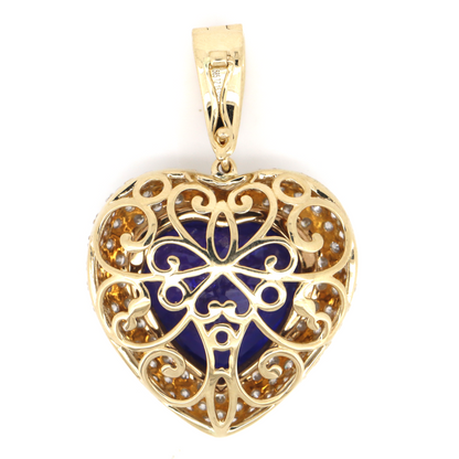 White Gold, 15.52ct Tanzanite and Diamond Cluster Heart Pendant