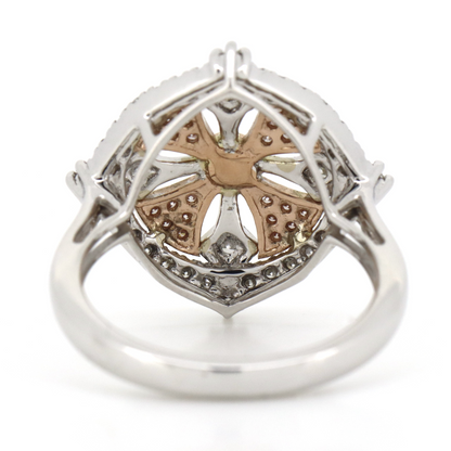 White/Rose Gold, Fancy Pink Diamond and Diamond, Decorative Ring