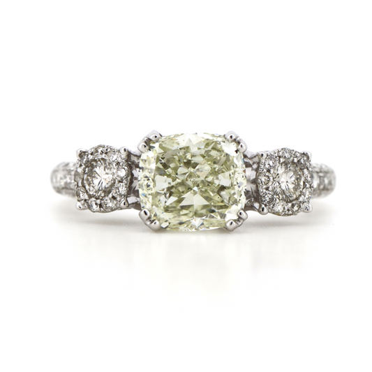 2.50ct White Gold Certified Diamond Trilogy Ring