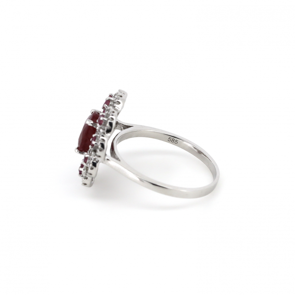 Ruby and Diamond Floral Style Ring