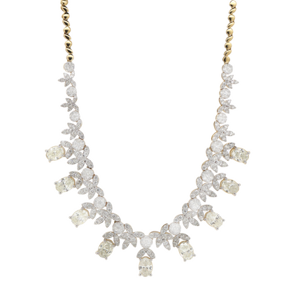 8.90ct White Gold Diamond Statement Necklace