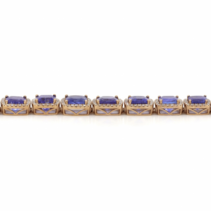 Tanzanite and Diamond Halo Bracelet