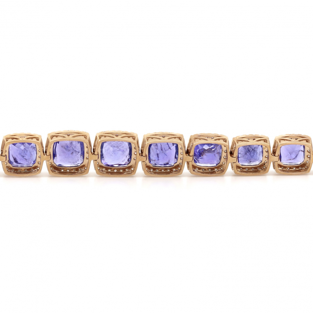 Tanzanite and Diamond Halo Bracelet