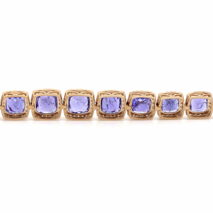 Tanzanite and Diamond Halo Bracelet