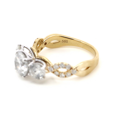 2.58ct Yellow/White Gold Diamond Trilogy Ring