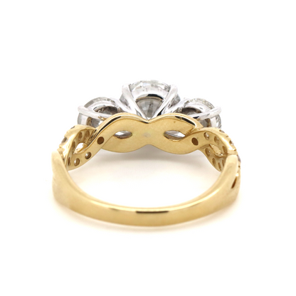 2.58ct Yellow/White Gold Diamond Trilogy Ring