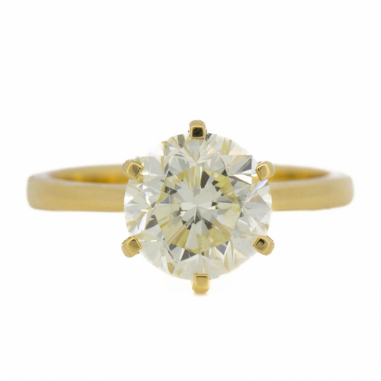 4.017ct Yellow Gold Diamond Solitaire Ring