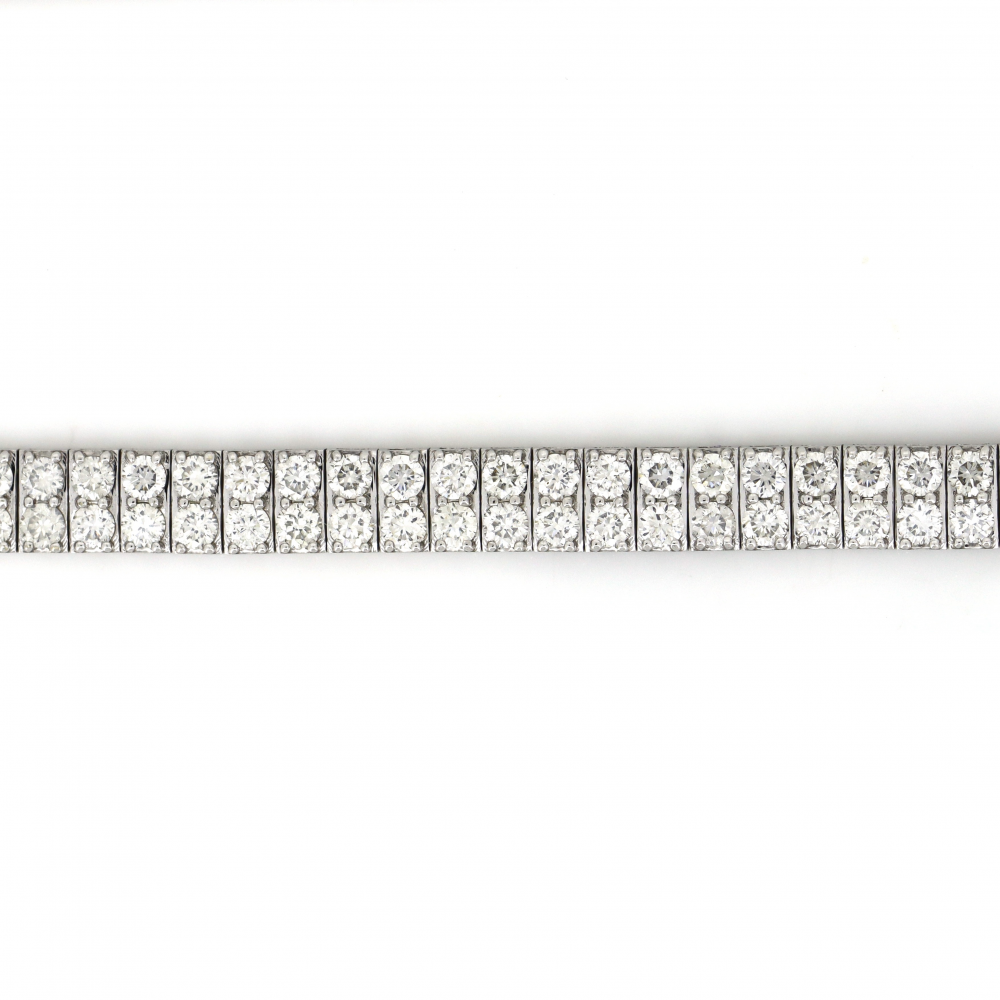 White Gold and Diamond Double Row Tennis Bracelet