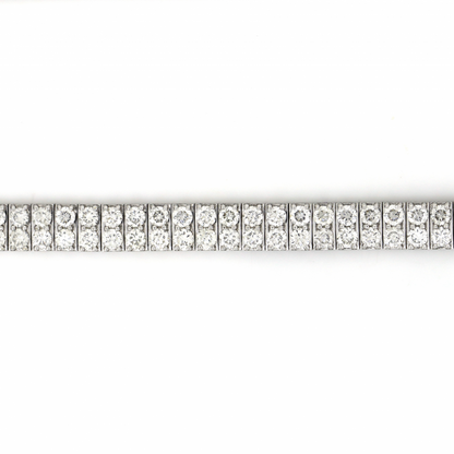 White Gold and Diamond Double Row Tennis Bracelet