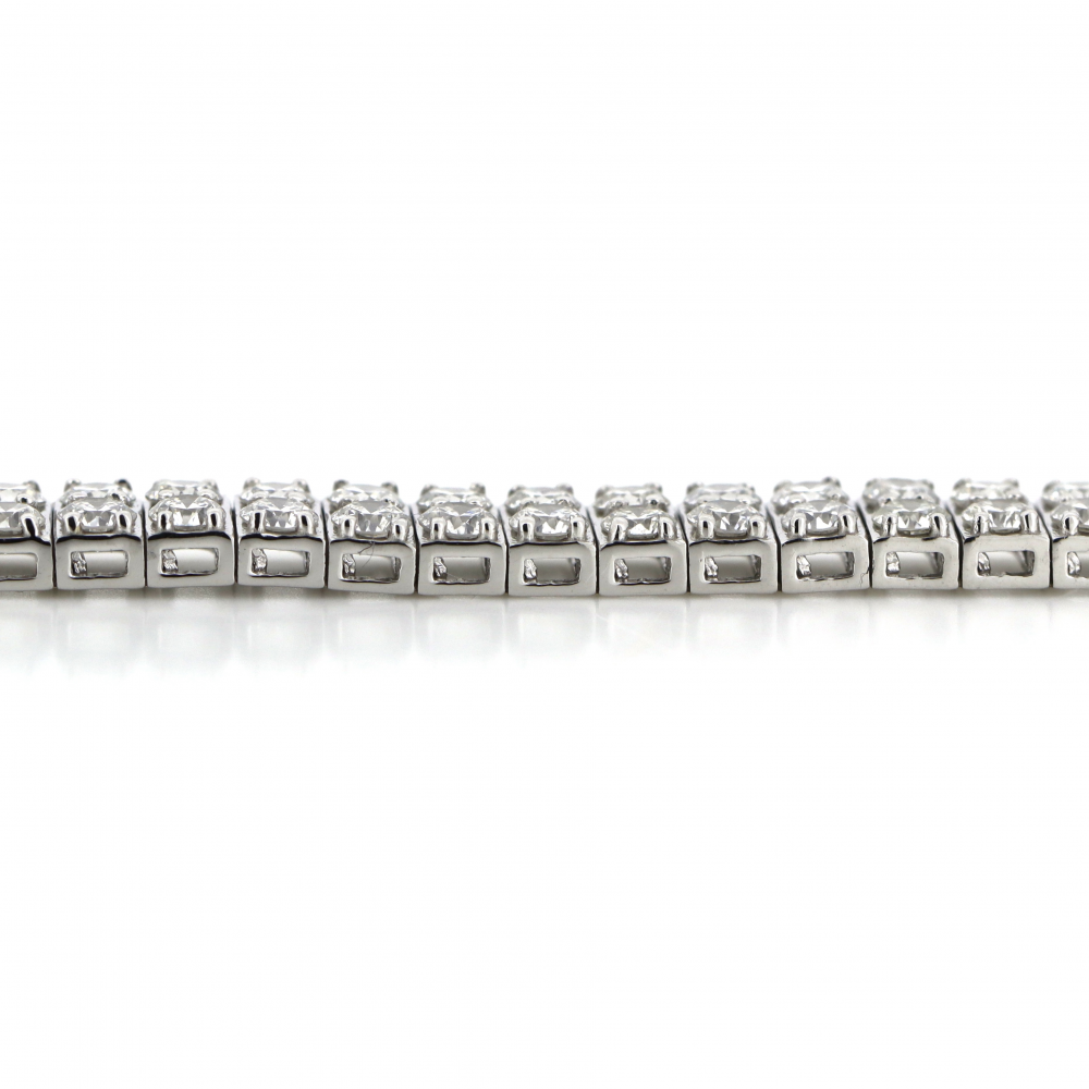 White Gold and Diamond Double Row Tennis Bracelet