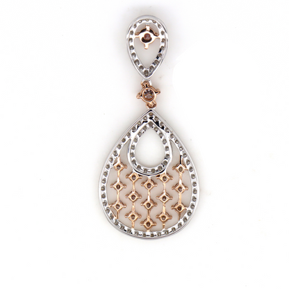 White/Rose Gold, Blush Pink Diamond, Halo Pendant