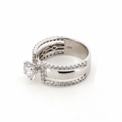 0.92ct White Gold Diamond Vintage Style Ring