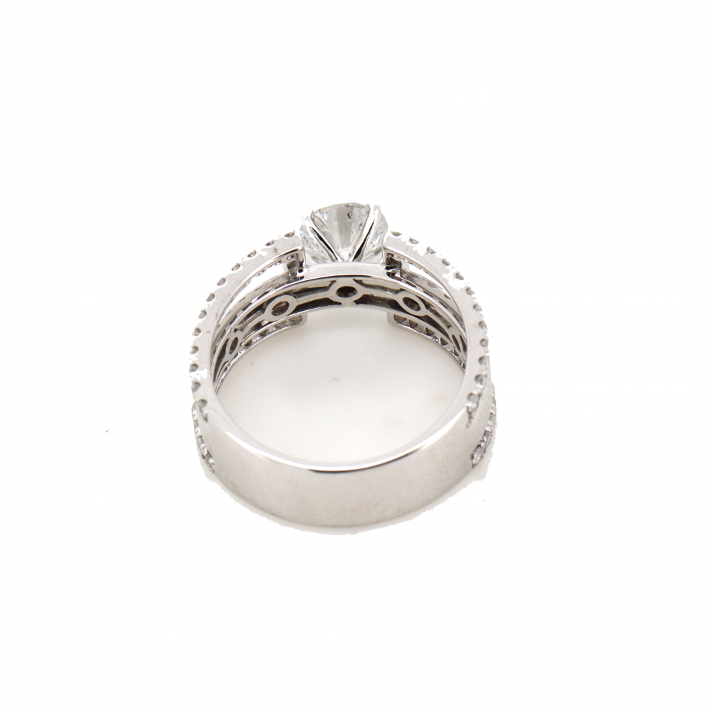 0.92ct White Gold Diamond Vintage Style Ring