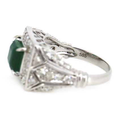 1.83ct White Gold Emerald and Diamond Statement Ring