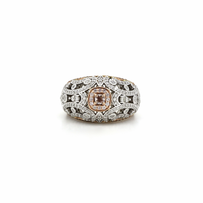 0.32ct Pink Diamond Cluster Ring