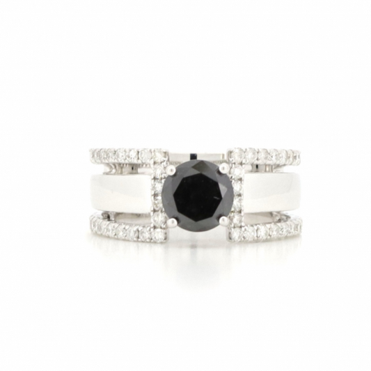 Black Diamond Vintage-Style Ring