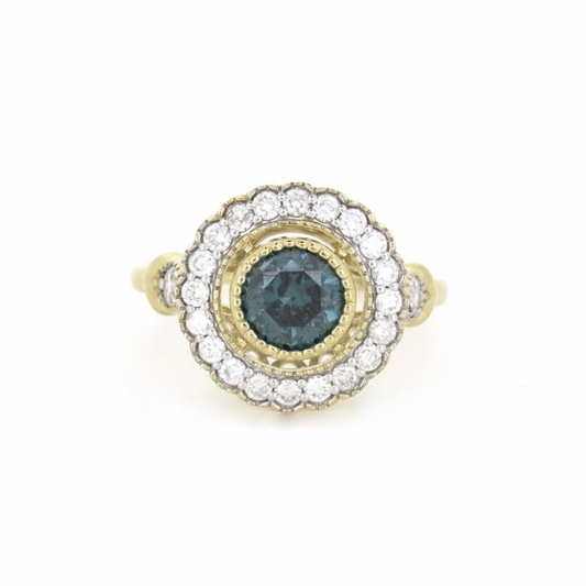 Blue Diamond Vintage-Inspired Ring